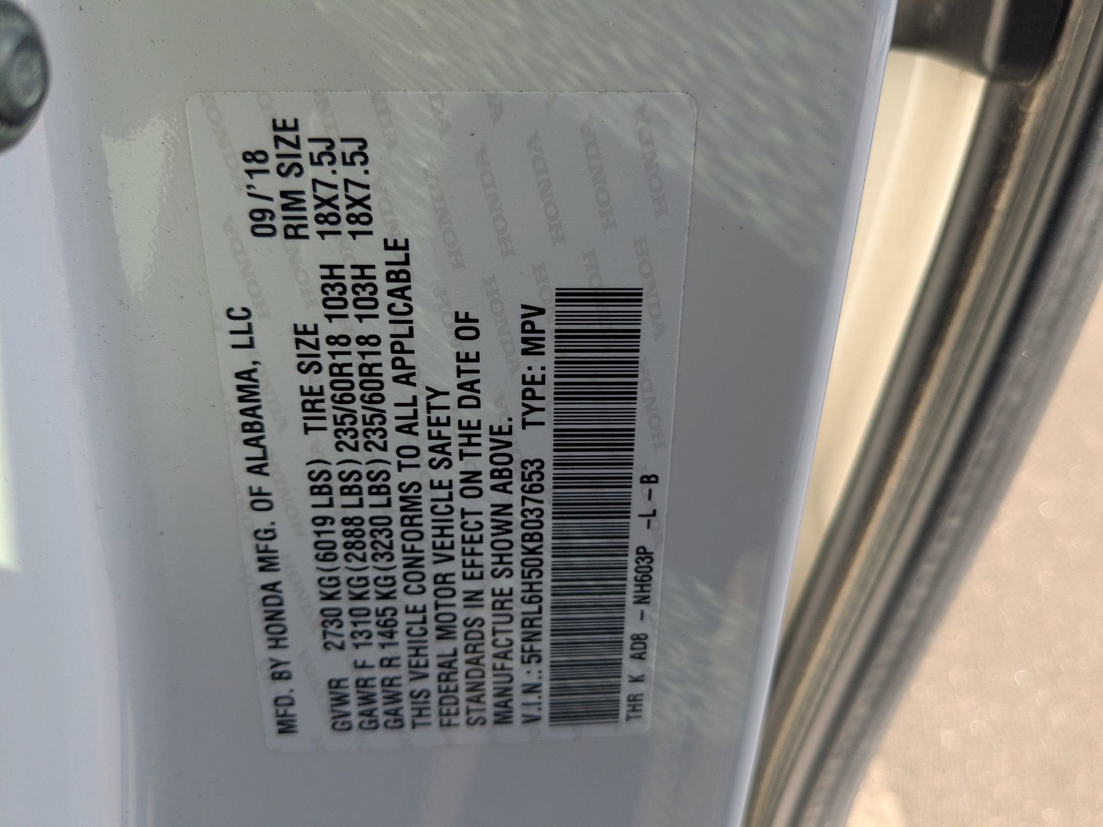 2019 Honda Odyssey EX