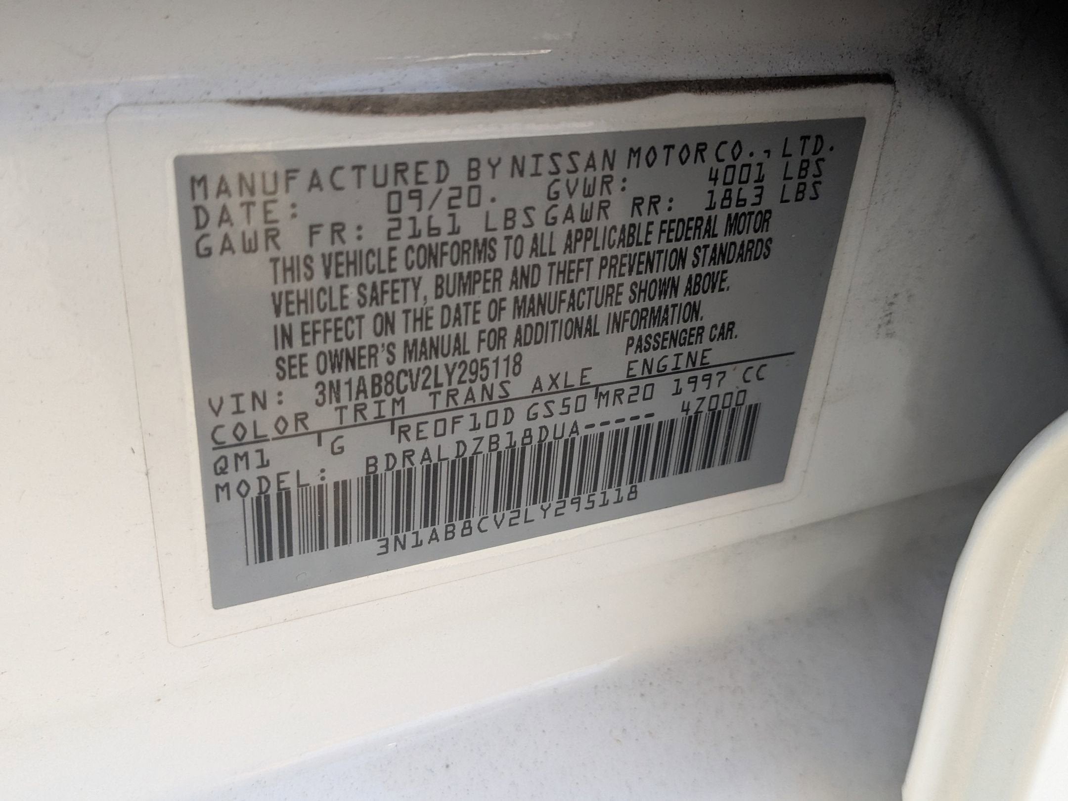 2020 Nissan Sentra SV