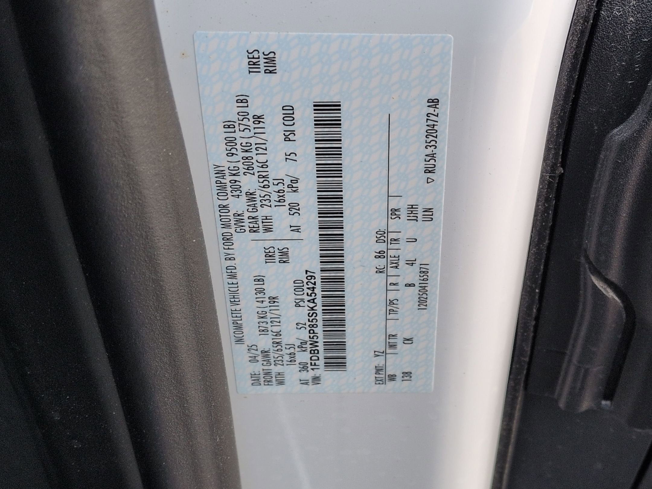 2025 Ford Transit Cutaway Base