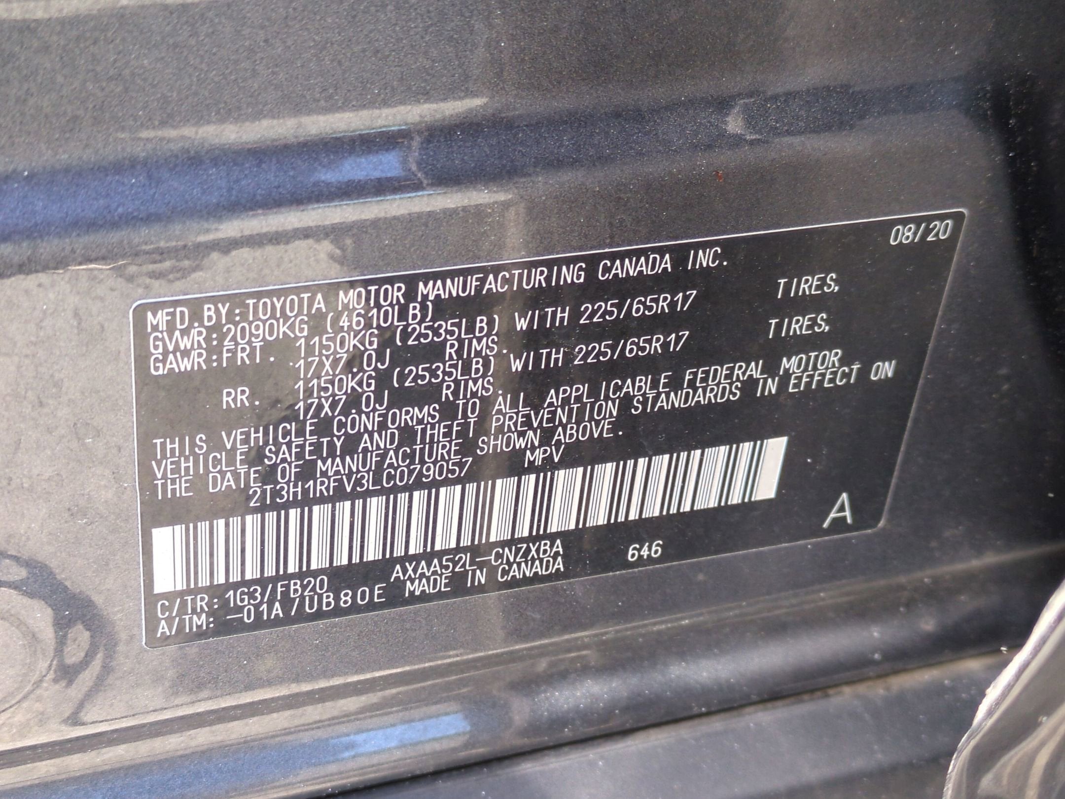 2020 Toyota RAV4 LE