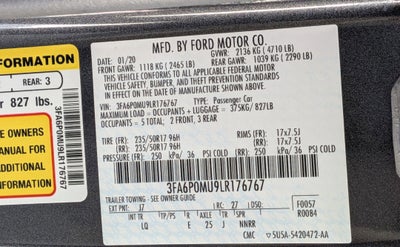 2020 Ford Fusion Hybrid SEL